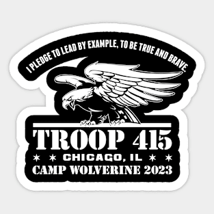 TROOP 415 - Camp Wolverine 2023 (WHITE) Sticker